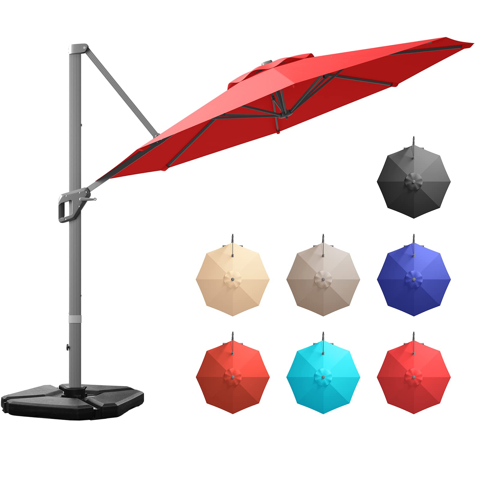 Tangkula 11 Ft Patio Cantilever Umbrella for Backyard Deck Poolside